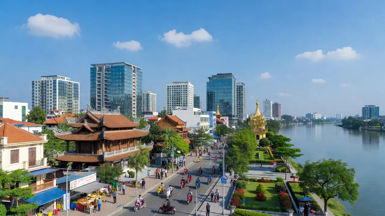 Thành phố Thái Bình, kinh tế và văn hóa, cảnh quan đẹp và sôi động của đồng bằng sông Hồng.