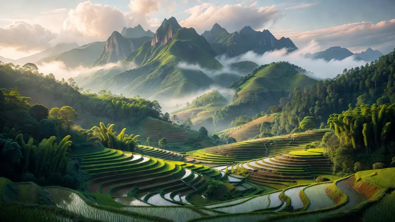 Phong cảnh huyện Đồng Hỷ, Thái Nguyên với núi non hùng vĩ và cảnh sắc thiên nhiên tươi đẹp.