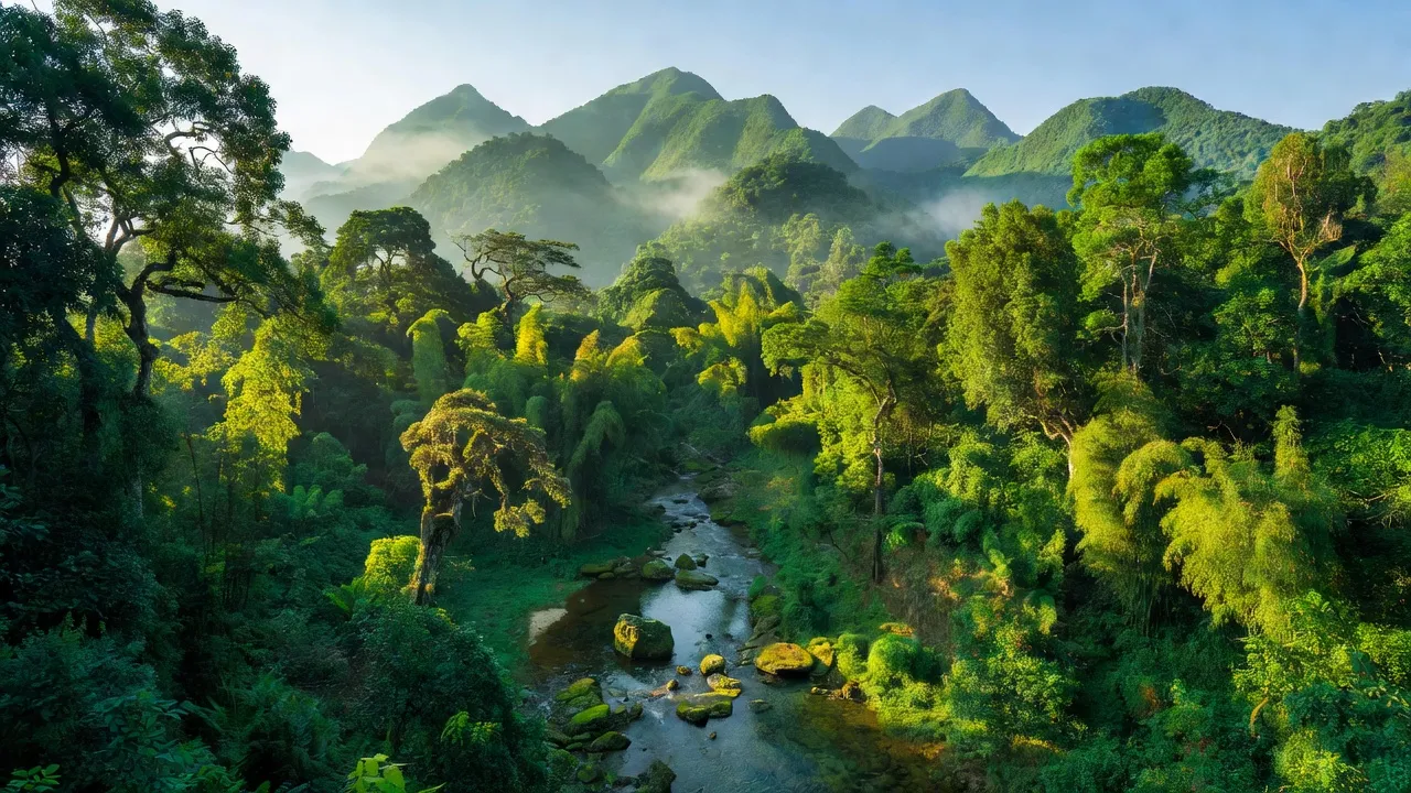 Huyện Quan Hóa, Thanh Hóa với núi đồi xanh và suối trong tạo nên khung cảnh tuyệt đẹp.