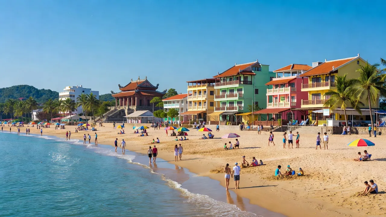 Thành phố Sầm Sơn, bãi biển đẹp, kiến trúc ven biển, tỉnh Thanh Hóa, du lịch Việt Nam.