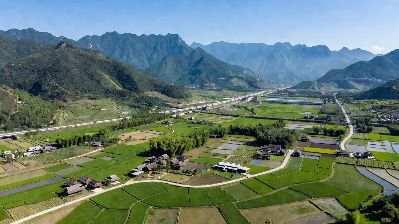 Huyện Văn Chấn, tỉnh Yên Bái với cảnh núi non và cánh đồng xanh tươi, tiềm năng phát triển.
